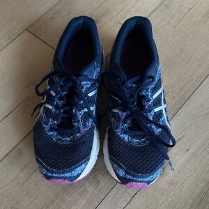 Asics Navy Running Shoes with Purple and Teal Accents Gel-Excite 4